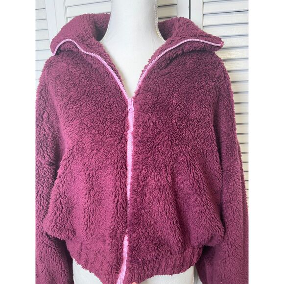 Kimchi Blue UO Snow Bunny Piled Fleece Zip-Up Jacket in Purple Size M NWT! SOFT! - Picture 5 of 6